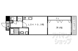 エリーフラッツ浜大津 1LDKの間取図画像