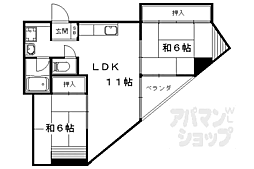 第2ロイヤルハイツ和田 2LDKの間取図画像