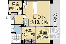 ライオンズマンション京都三条 3LDKの間取図画像