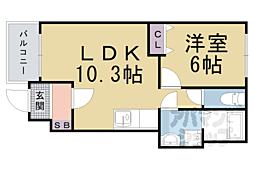 エスポワコート 1LDKの間取図画像