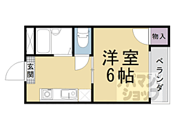 クイーンズコート 1Kの間取図画像