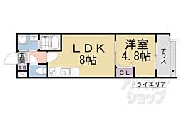 Pilina山科西野 1LDKの間取図画像
