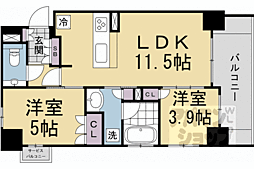 シエリア京都鴨川二条ザ・テラス 2LDKの間取図画像