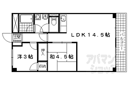 山科ハイツ 2LDKの間取図画像