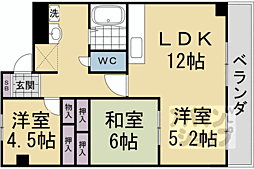 桂ガーデンハイツ 3LDKの間取図画像