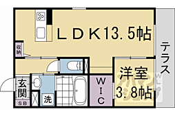 アイル京都山科 1LDKの間取図画像
