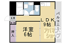 山科ハイツ 1LDKの間取図画像