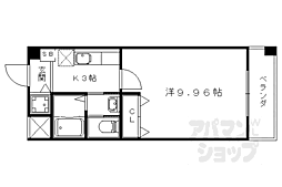 プレジール山科 1Kの間取図画像