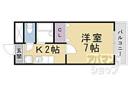クレール山陵 1Kの間取図画像