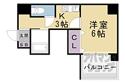 ヤマシナアーバンコテージ 1Kの間取図画像