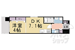 ベラジオ雅び烏丸十条 1DKの間取図画像