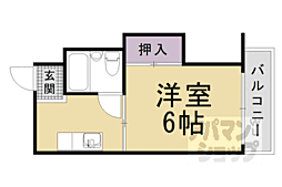 甲の辻マンション 1Kの間取図画像