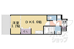 ザガーネットミレニアム京都九条烏丸 1DKの間取図画像