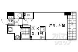 ヴェルデュール 1Kの間取図画像