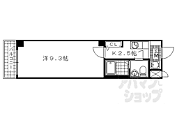 アマルフィ山科 1Kの間取図画像