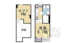 エクル中芝町 1Kの間取図画像