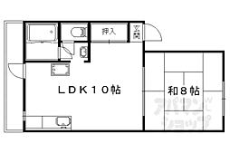 コーポきさらぎ 1LDKの間取図画像