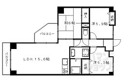 大翔第二ビル 3LDKの間取図画像