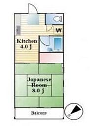 JR山手線 日暮里駅 徒歩5分の賃貸マンション 4階1Kの間取り