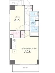 西武池袋線 桜台駅 徒歩2分の賃貸マンション 4階1LDKの間取り