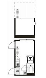東京メトロ有楽町線 東池袋駅 徒歩3分の賃貸アパート 2階ワンルームの間取り