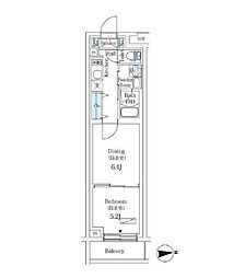 プラネソシエプラス桜台 1DKの間取図画像