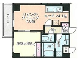 メゾン・プティシエル 1LDKの間取図画像