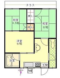サクラコーポ 3Kの間取図画像