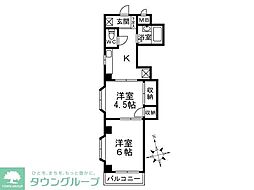 プレジール 5階2Kの間取り
