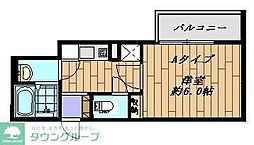 リヴテラス立川 201 2階1Kの間取り
