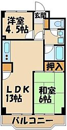 入間市駅前ビル 2LDKの間取図画像