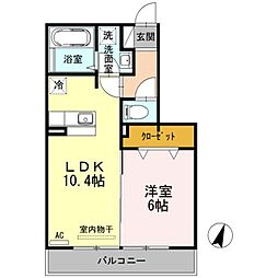 ドルフエンデ 1LDKの間取図画像