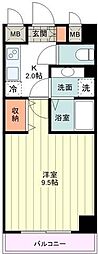 オリゾン立川 1Kの間取図画像