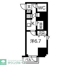 スパシエ八王子クレストタワー 1Kの間取図画像