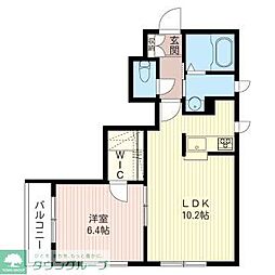 シャルマンK 1LDKの間取図画像