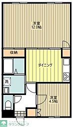 レジデンス富士 2DKの間取図画像
