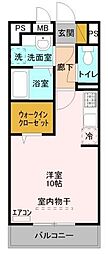セジュールZEN-3A ワンルームの間取図画像