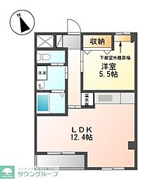 エアフォルク 1LDKの間取図画像