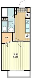 シャーメゾンけやき 1Kの間取図画像