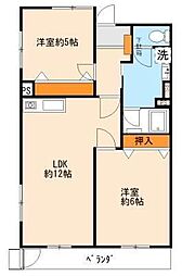 ダイユーマンション 2LDKの間取図画像