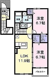 スタニングプレイス3 2LDKの間取図画像