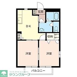 アフロディーテ 2DKの間取図画像