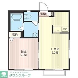 グリーンヒル 1LDKの間取図画像