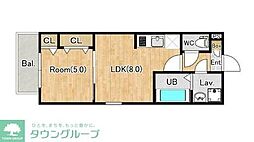 ジーメゾン羽村羽加美 1LDKの間取図画像