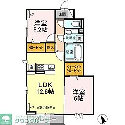 メゾン・ド・プリュネ 2LDKの間取図画像