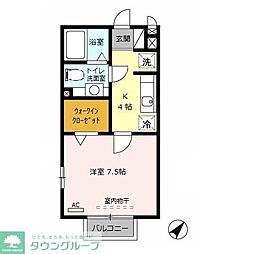 バンブーボックス 1Kの間取図画像