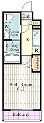MAINSTAGE立川3 1Kの間取図画像