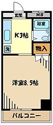 フェアビューヴィラ 1Kの間取図画像