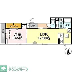 D-トーア 1LDKの間取図画像
