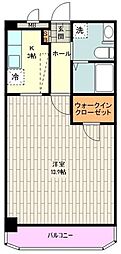 ヴィラクレール 1Kの間取図画像